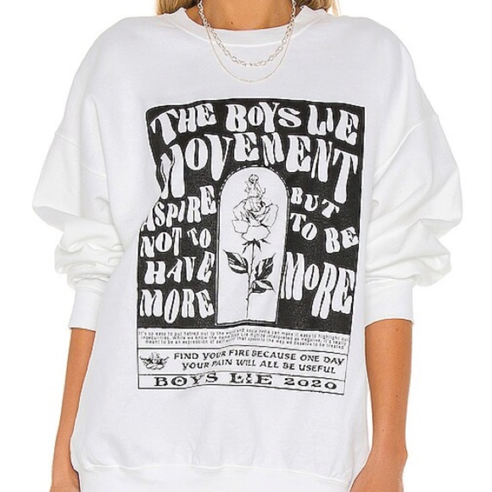 Boys Lie Movement Crewneck in White